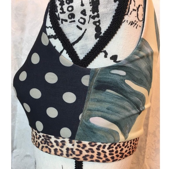 Adidas Originals X Farm Polka Dot Cheetah Bra Top - Picture 2 of 11